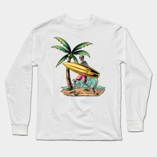 surfing on the beach Long Sleeve T-Shirt